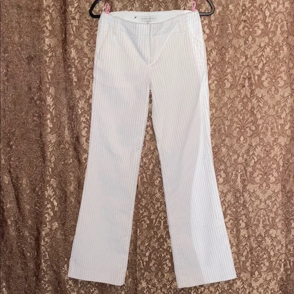NWT. Banana Republic Cream Textured Pants. Size 0. - Picture 1 of 5